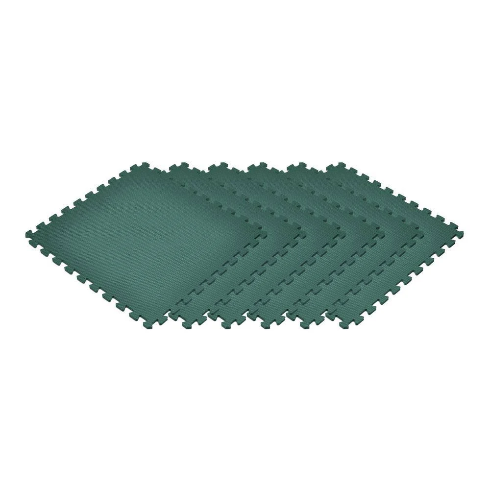 Norsk Dark Green 24 in. x 24 in. Eva Foam Non-Toxic Solid Color Interlocking Tile (24-Tile)
