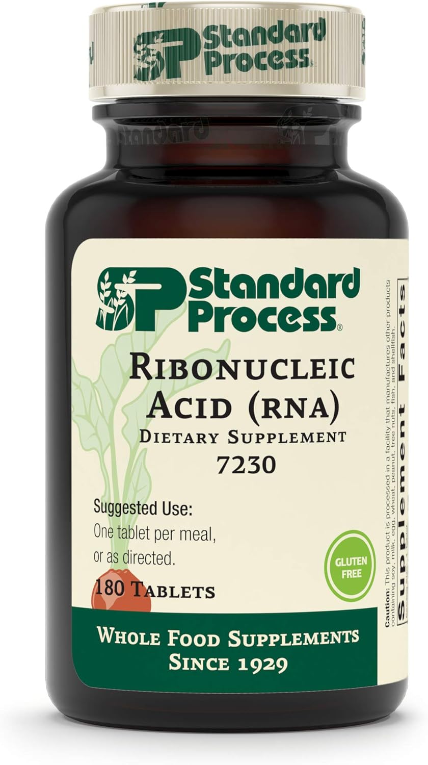 Standard Process Ribonucleic Acid (RNA) - RNA Supplement with Calcium, and Magnesium Citrate - Vegetarian, Gluten Free - 180 Tablets Pack of 2