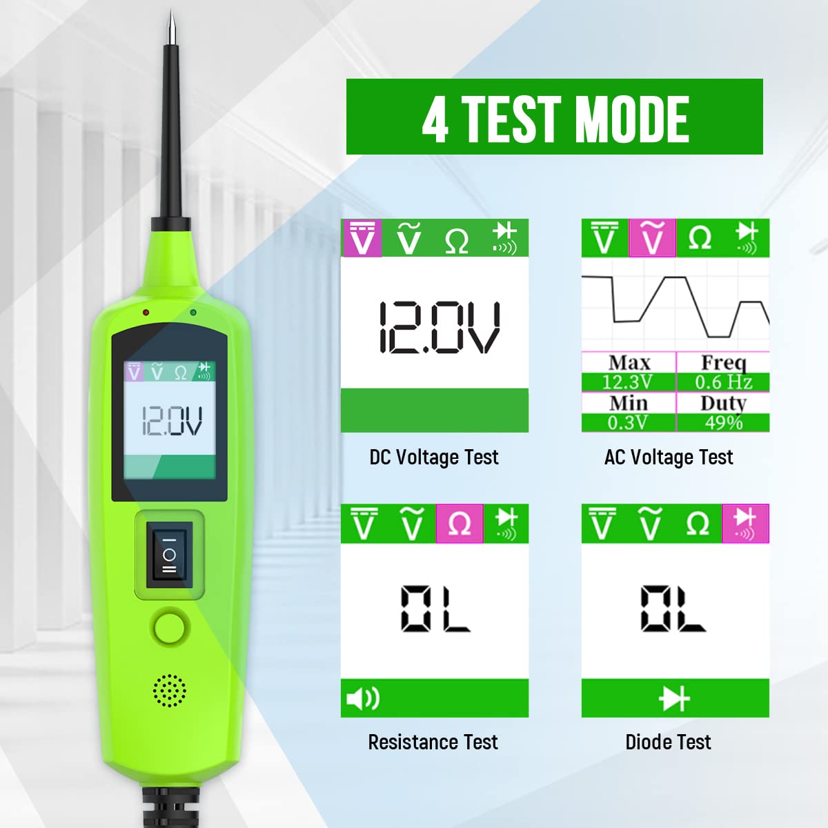 AUTOAND Automotive Power Probe Circuit Tester Kit with LED Display Car Electrical System Diagnostic Tool for 12V/24V Vehicles Pack of 2