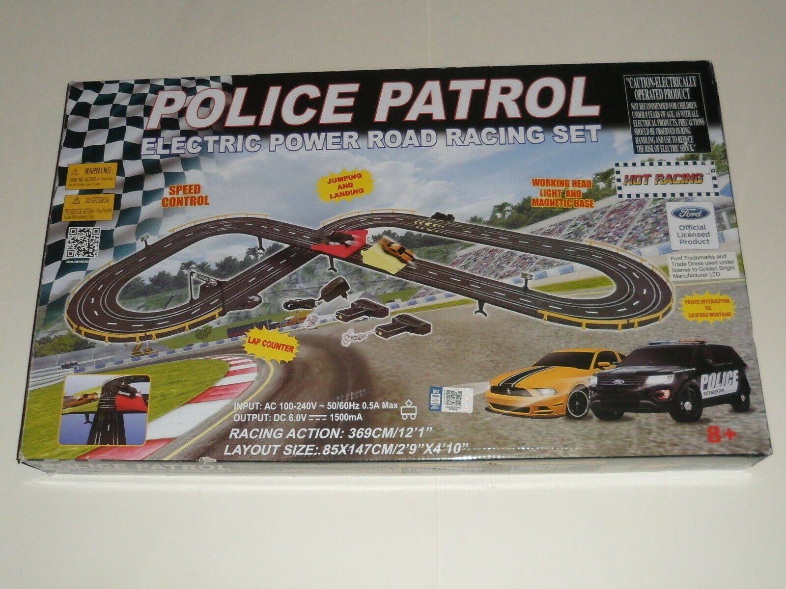 GB Police Patrol Electric Power Road Racing Slot Car Race Track Set