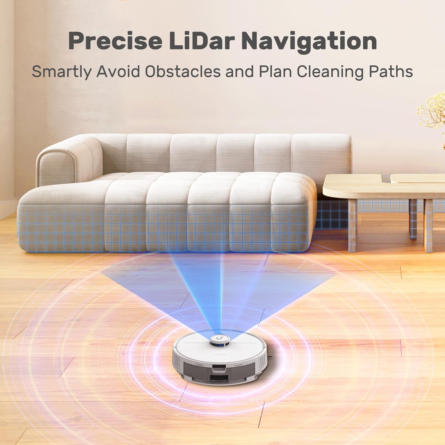 Verefa Self Emptying Robot Vacuum and Mop Combo, 5000Pa Suction, 70-Day Capacity, 260min Runtime, Lidar Navigation, Wi-Fi/App/Alexa Control, Robotic Vacuum Cleaner for Hard Floors, Carpets, Pet Hair