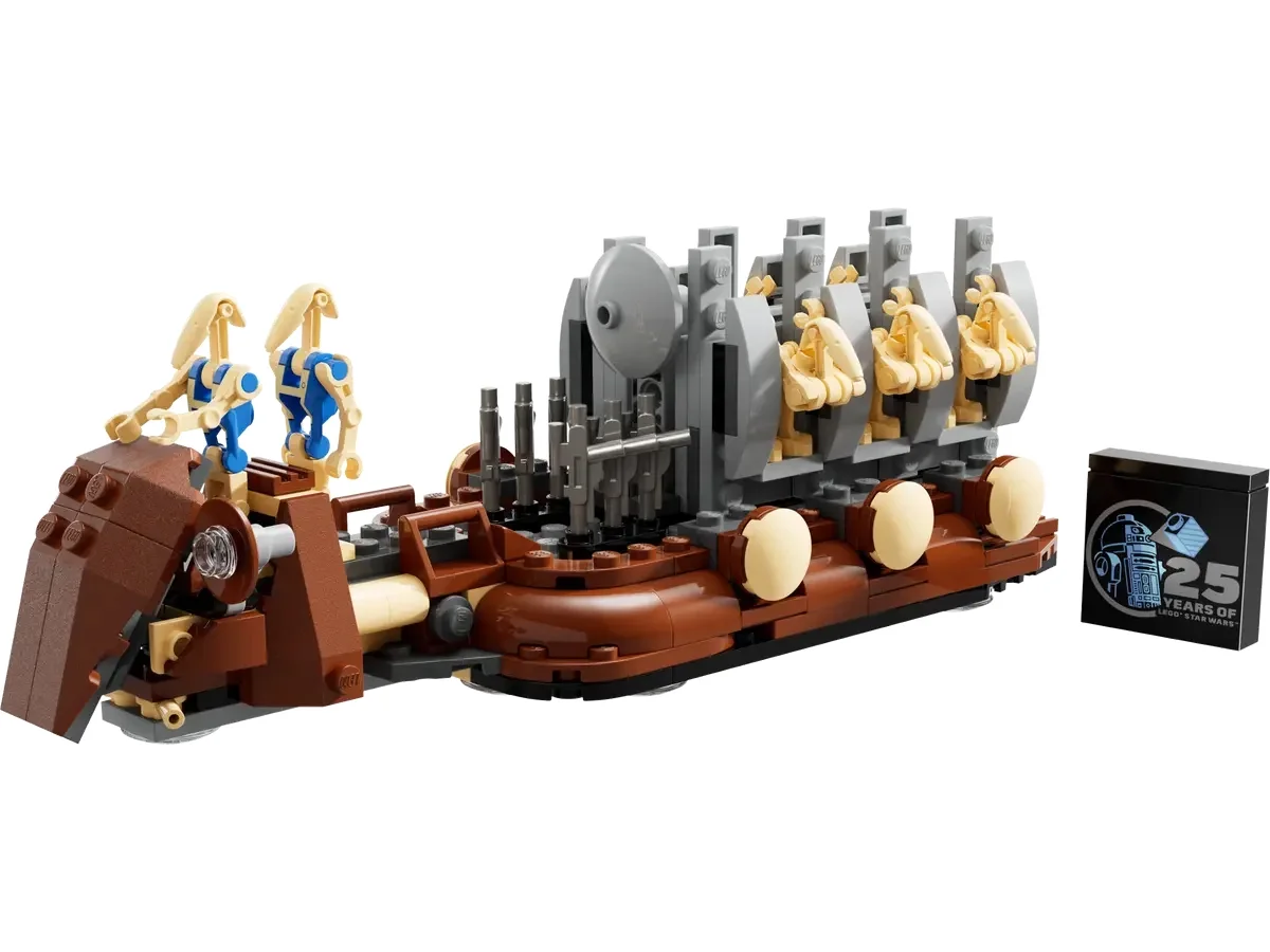 LEGO Star Wars 25th Anniversary 40686: Trade Federation Troop Carrier Buildable Model - Celebrate The Phantom Menace with 8 Figures and Iconic Rack Feature!