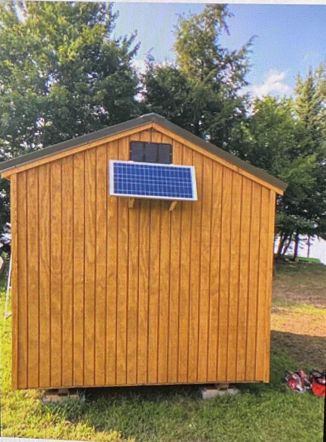 Amtrak Solar Powerful Exhaust Fan 80 Watt motor Galvanized 12 Inch fan, Solar Powered Motor, Gable Mount, Attic Ventilator for House, Chicken Coop, Shed, Garage & RV (Fan Only) Pack of 2
