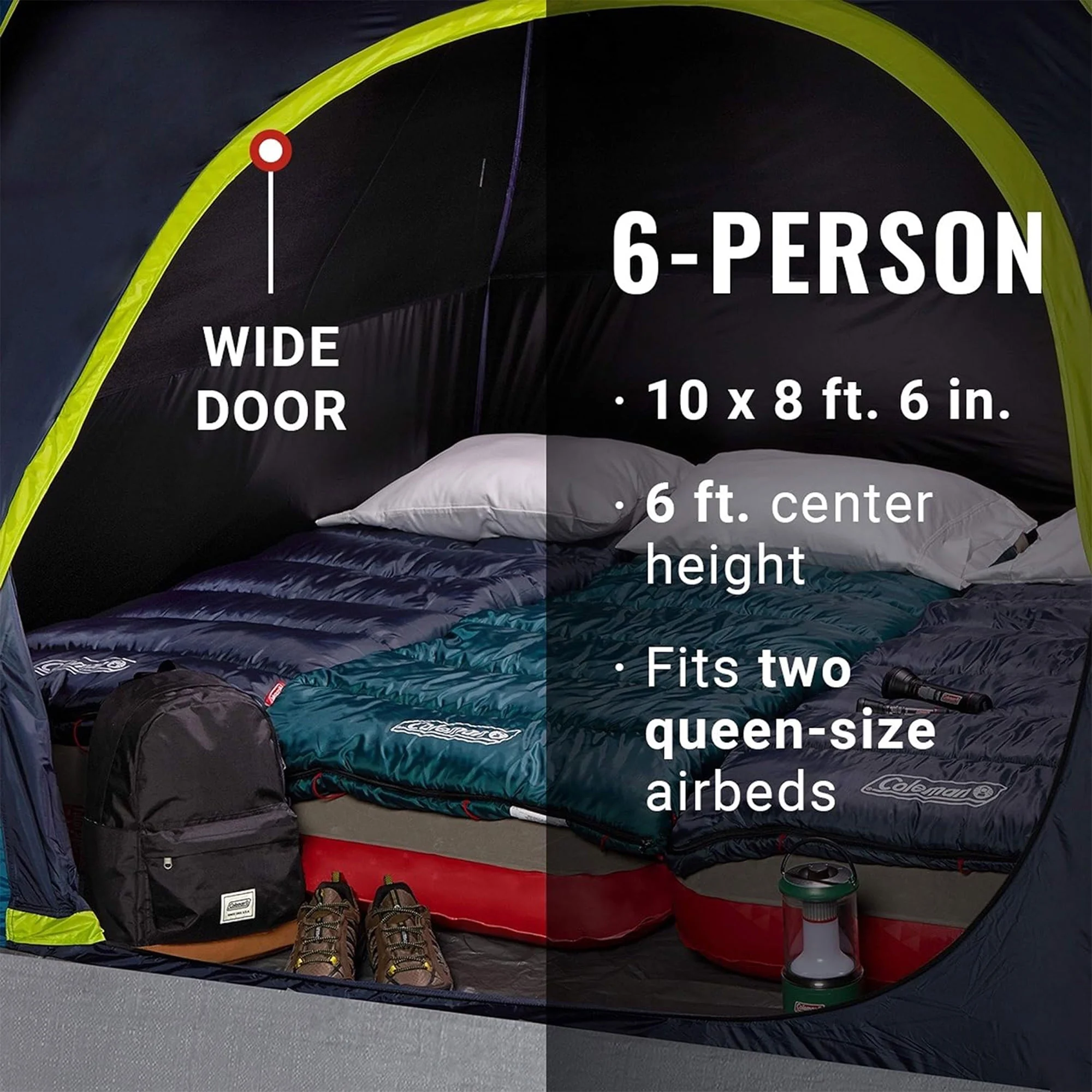 Coleman Skydome 8-Person Camping Tent-Dark Room Skydome 8-Person Camping Tent