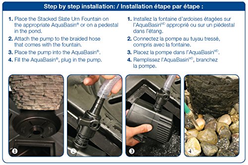 Aquascape Stacked Slate Urn Water Fountain Kit for Landscape and Garden, Medium | 58090