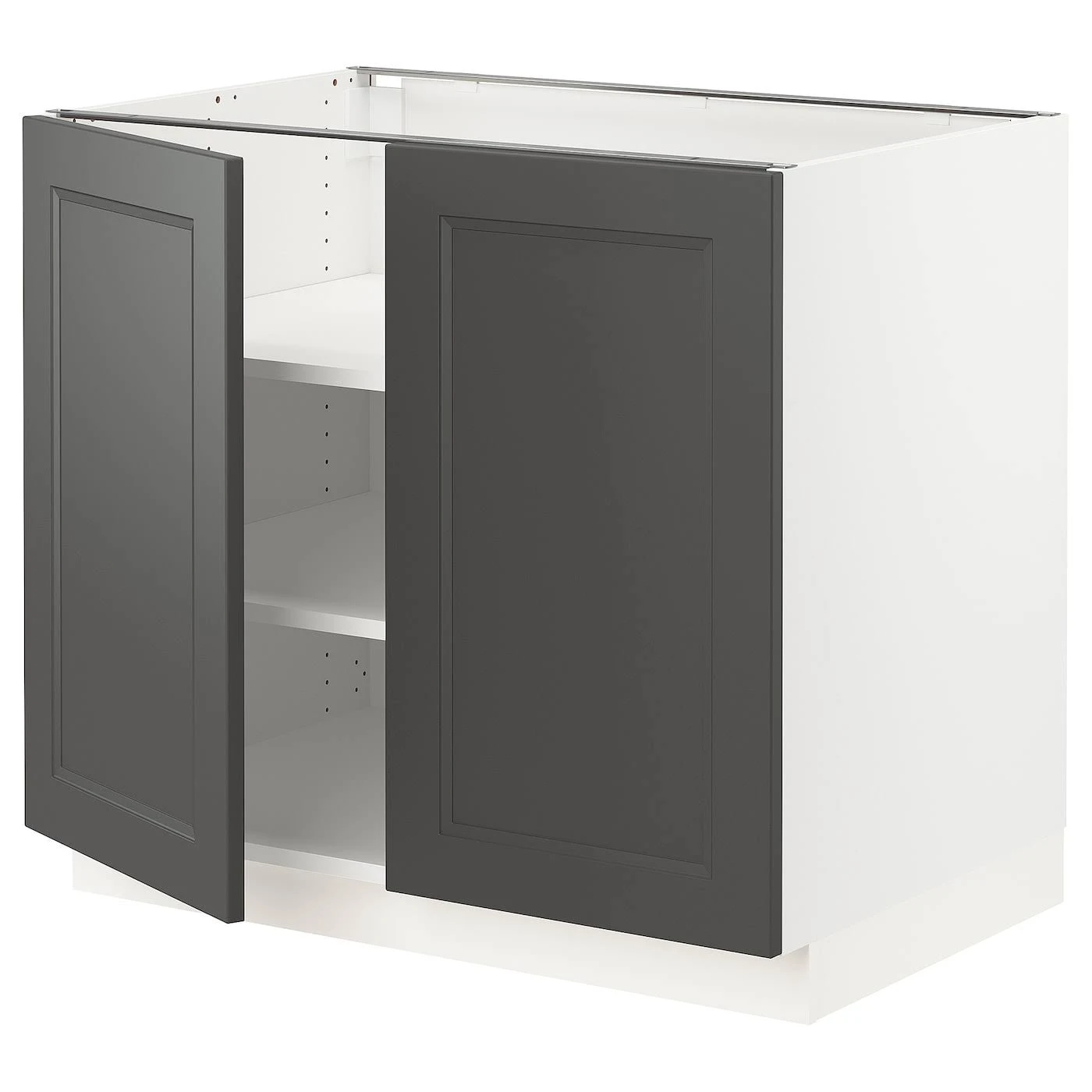 IKEA - SEKTION Base Cabinet with shelves/2 Doors, white/Axstad Dark Gray, 36x24x30 39321929