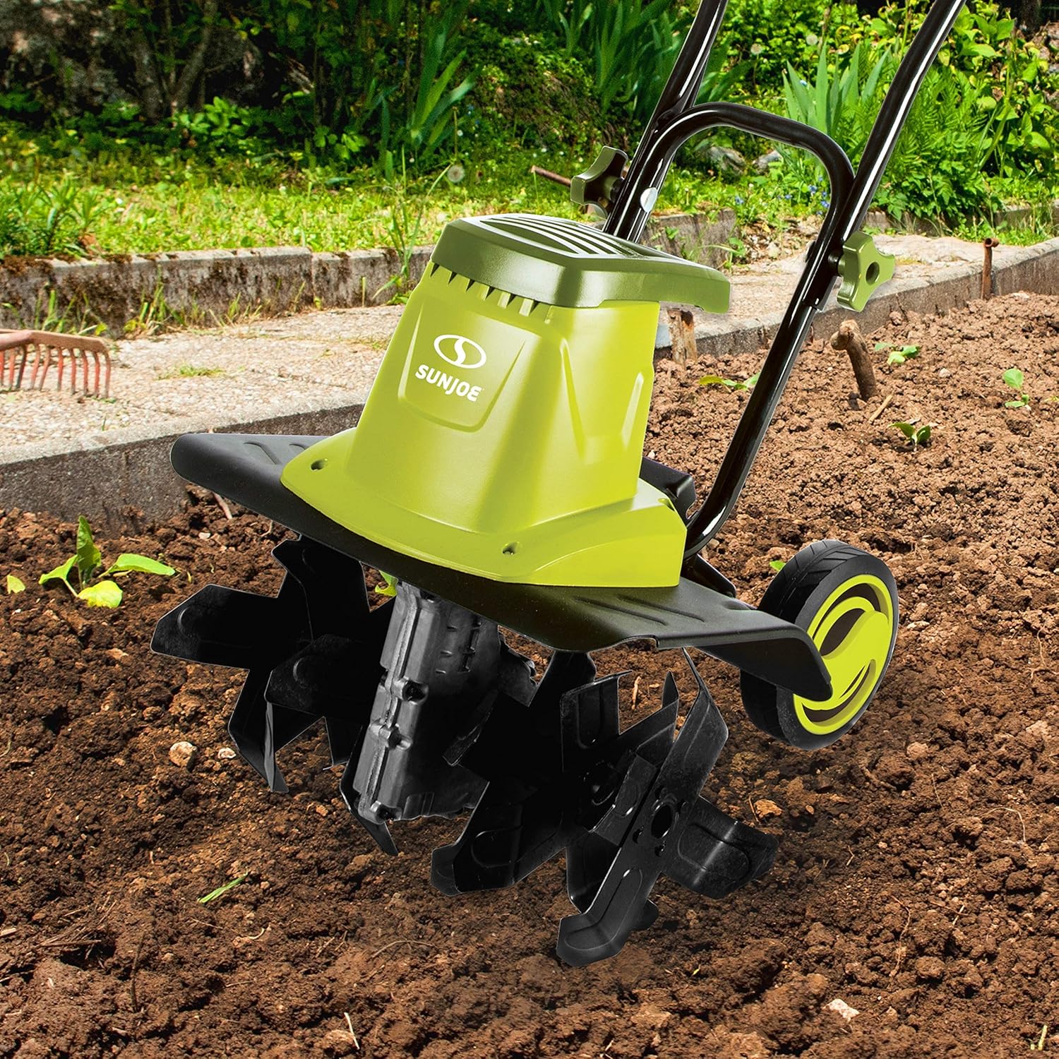Sun Joe TJ603E 16-Inch 12-Amp Electric Tiller and Cultivator , Green