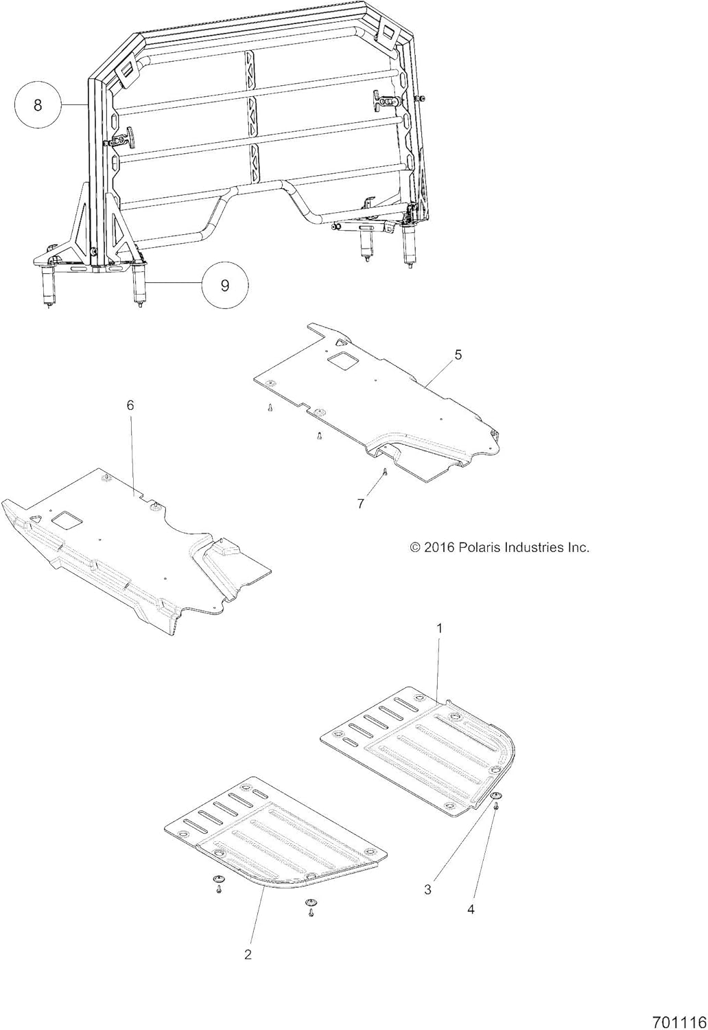 Polaris Lock & Ride Tip Down Headache Rack