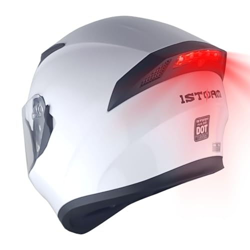 1Storm Motorcycle Full Face Dual Visor Helmet Bundle with Spoiler and Motorcycle Bluetooth Headset: HJK316 Matt Black