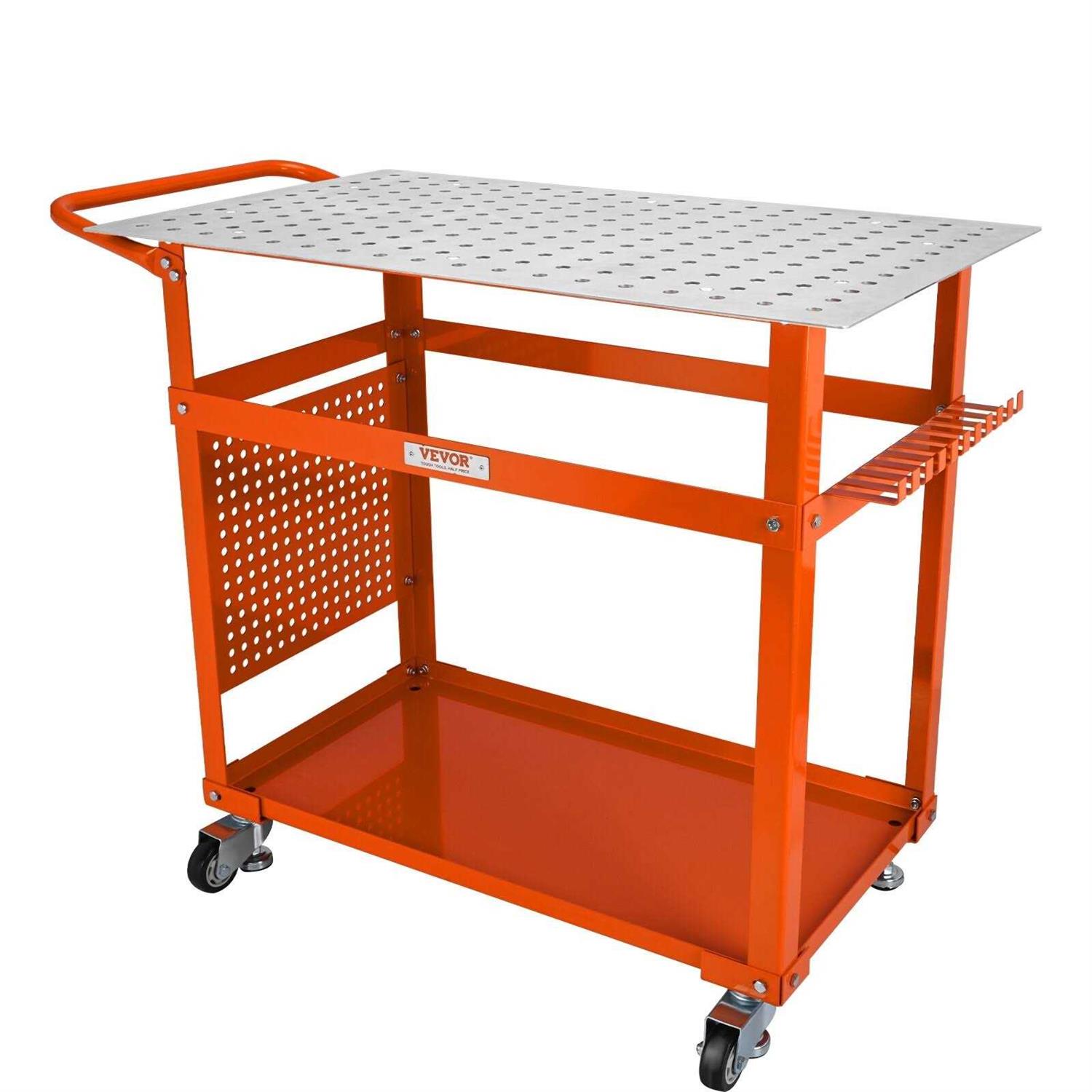 VEVOR Welding Table 36'' x 24'' 600lbs Load Capacity Steel Welding Workbench Table on Wheels - Shop Hardware Tools Online Store