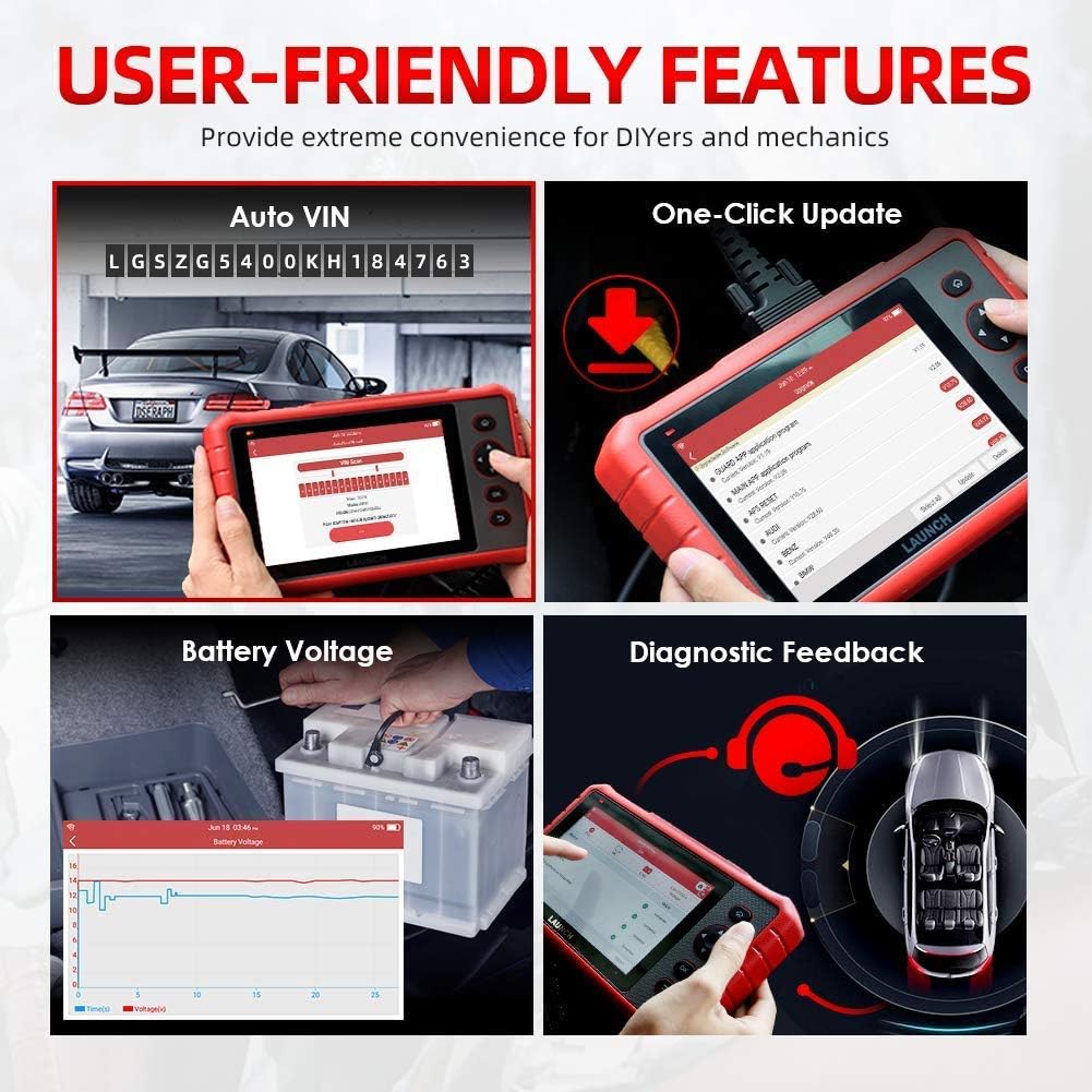 LAUNCH OBD2 Scanner CRP909X, 2022 New OE-Level Full System Scan Tool, 26 Reset Services Car Diagnostic Scanner, ABS Bleeding Injector Coding IMMO, Auto VIN, One-Click Free Update, TPMS Tool as Gift