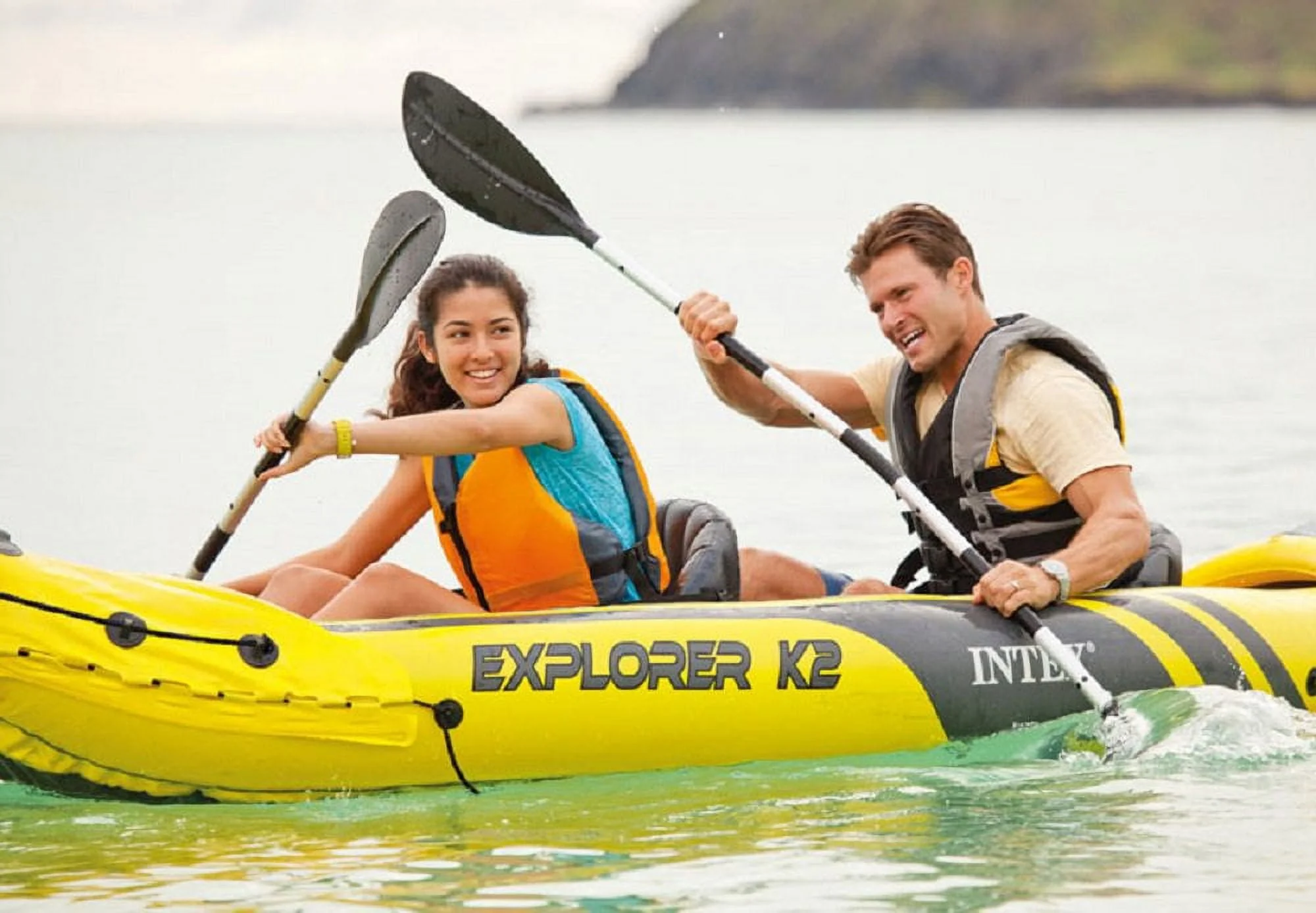 Intex Explorer K2 Inflatable Kayak with Oars and Hand Pump