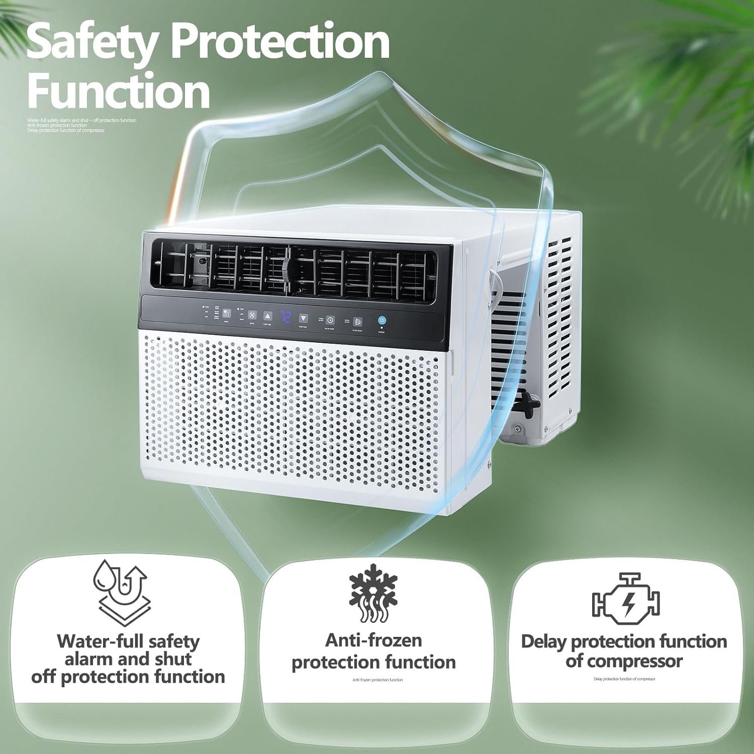 ZAFRO Window Air Conditioner 10000BTU,U-Shaped Cools 400 Sq.Ft.With Remote Control, Ultra Quiet Energy-Efficient Cooling