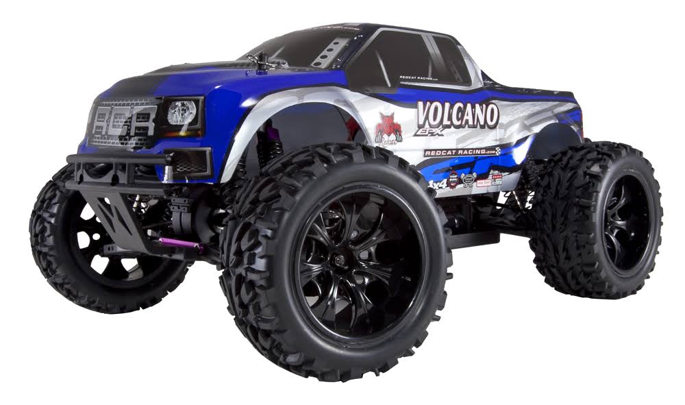 Volcano EPX 1:10 Scale Brushed Electric Monster RC Truck, Blue