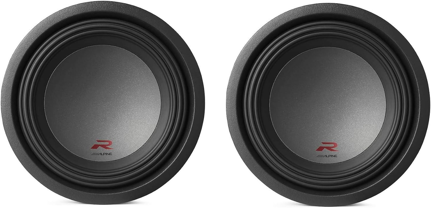 Alpine Type R 12 Inch 2250 Watt Max 2 Ohm Round Car Audio Subwoofer (2 Pack)