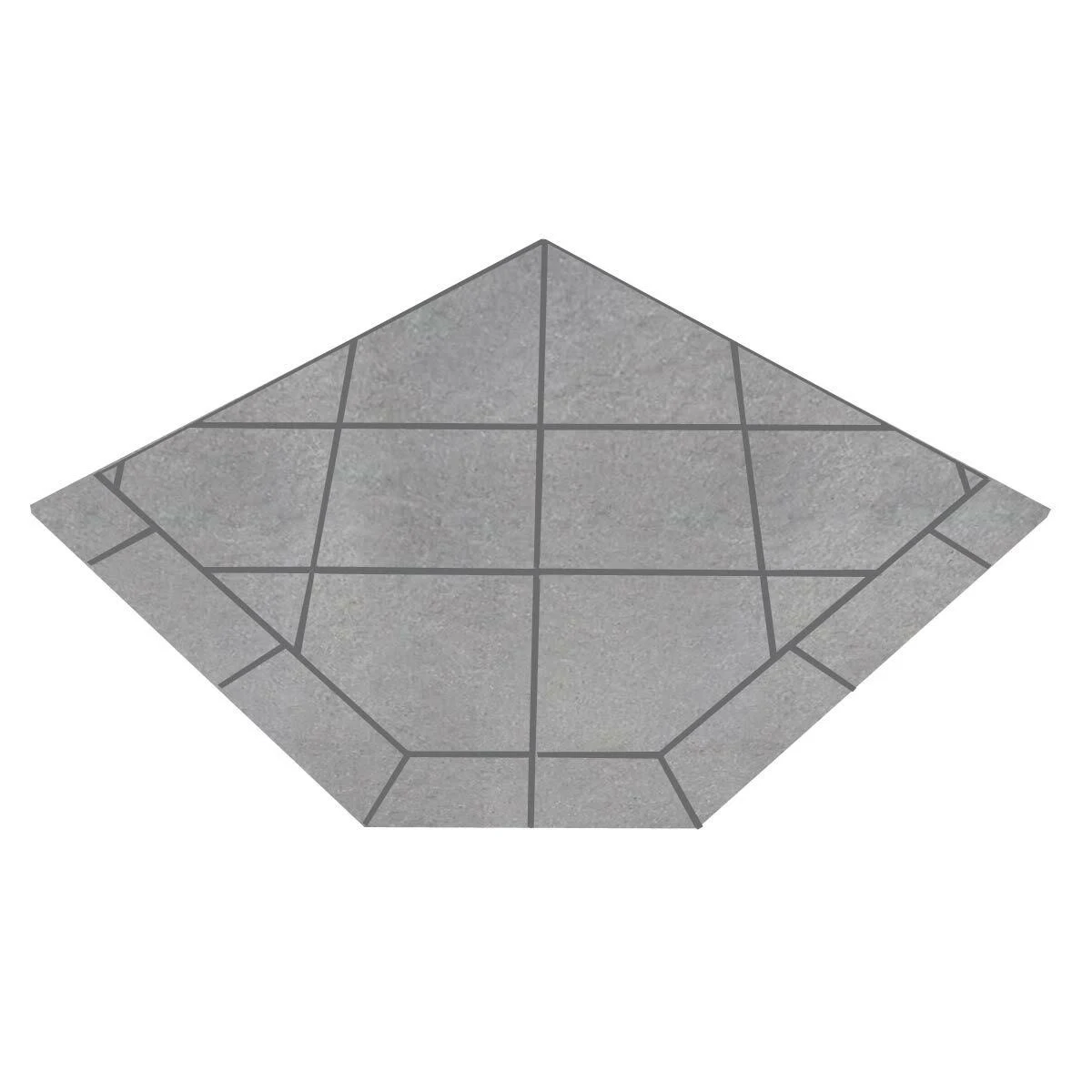 WoodEze Kalmia Reed 48&& x 48&& Single Cut Corner Hearth Pad