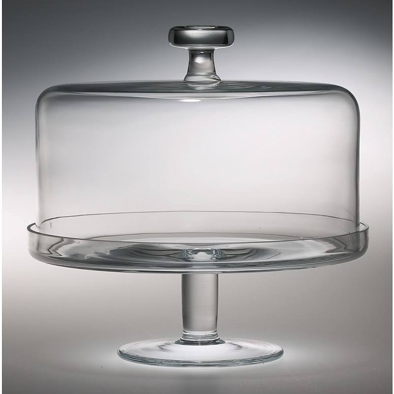 Majestic Gifts T-305 Classic Clear 11 in. High Quality Glass Cake Stand with Dome