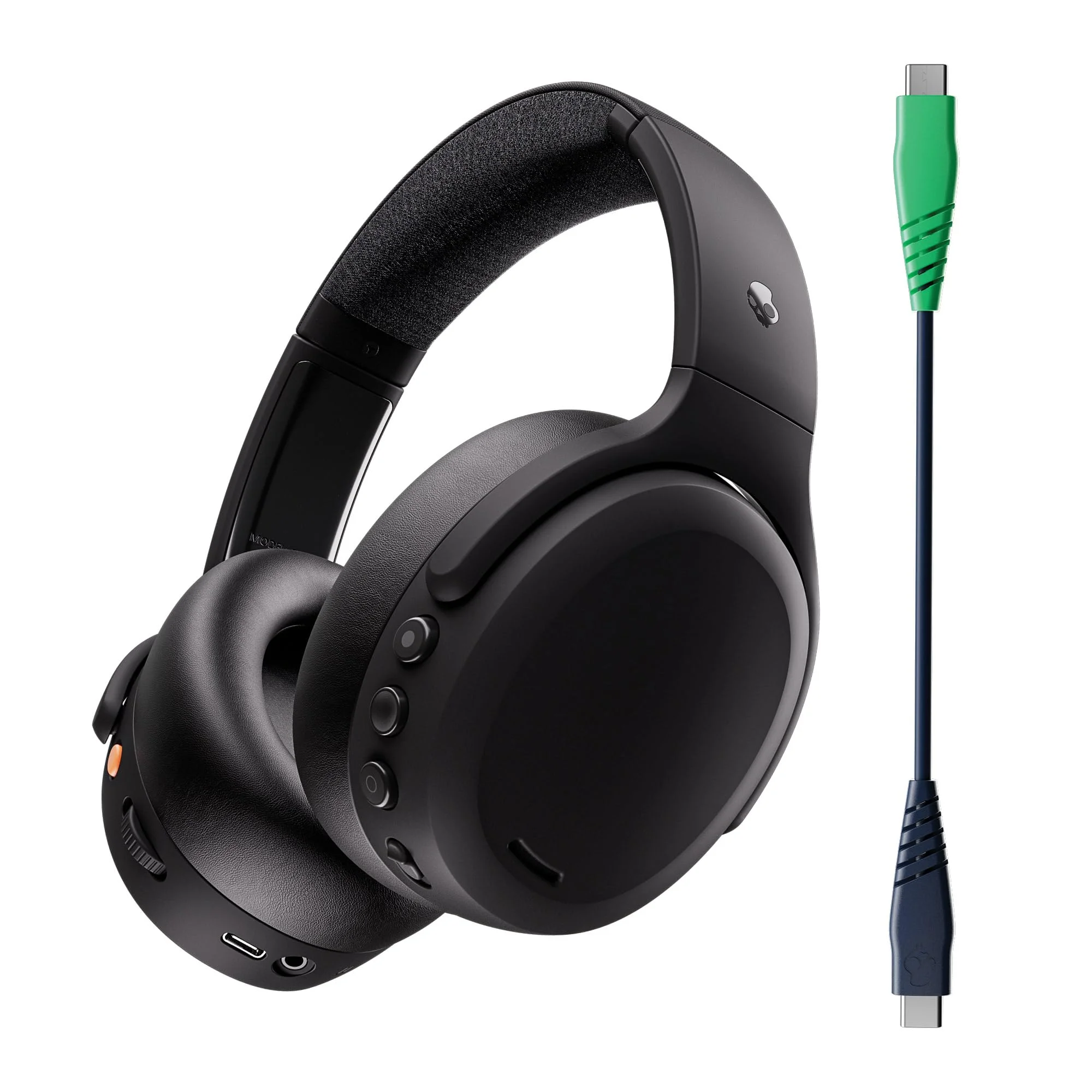Skullcandy Crusher ANC 2 Over-Ear Noise Canceling Wireless Headphones with Sensory Bass, 50 Hr Battery, Skull-iQ, Alexa Enabled, Microphone, Works with Bluetooth Devices - Black (Renewed)