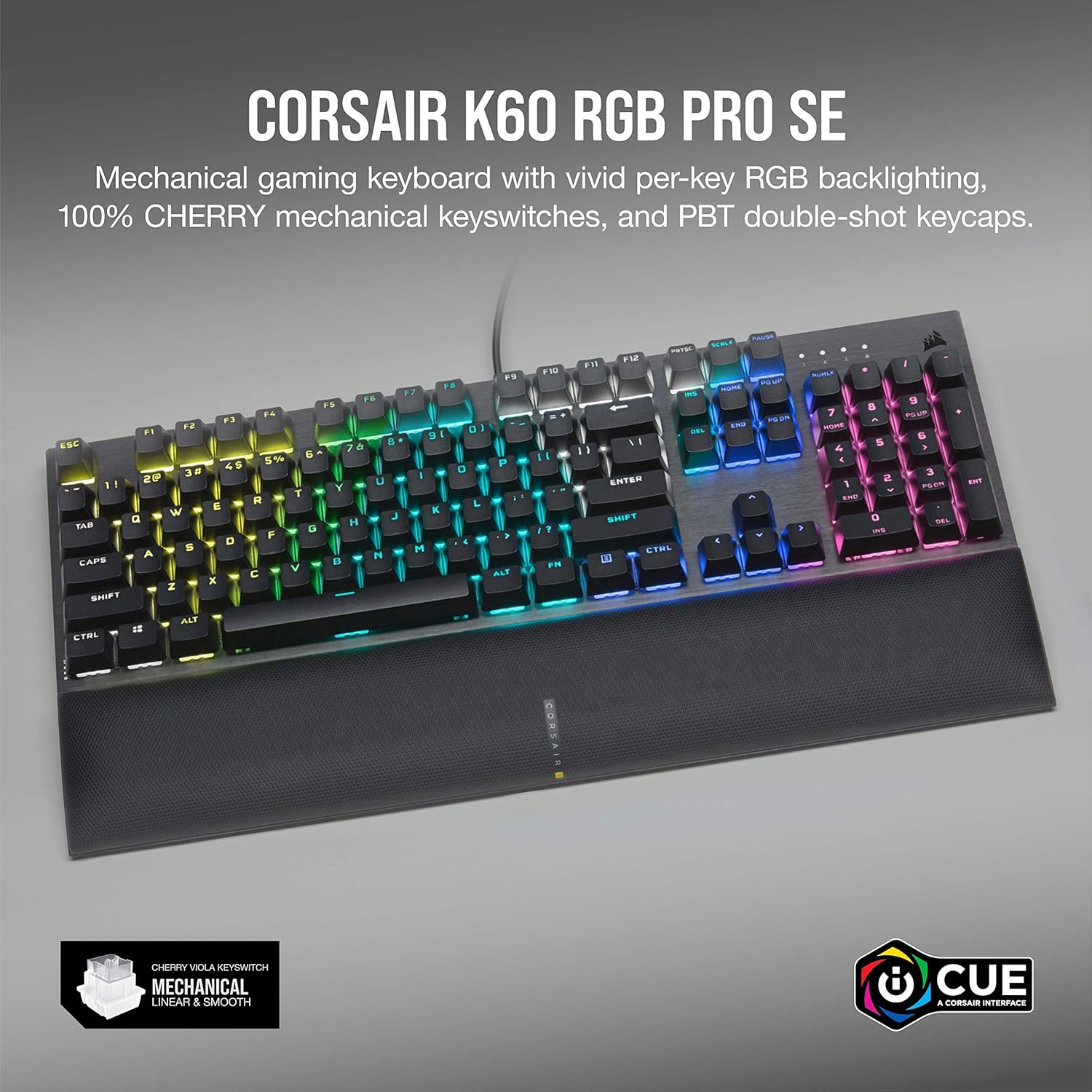 Corsair K60 RGB Pro SE Mechanical Gaming Keyboard - CHERRY Mechanical Keyswitches - Durable Aluminum Frame - Customizable Per-Key RGB Backlighting (Renewed) Pack of 2