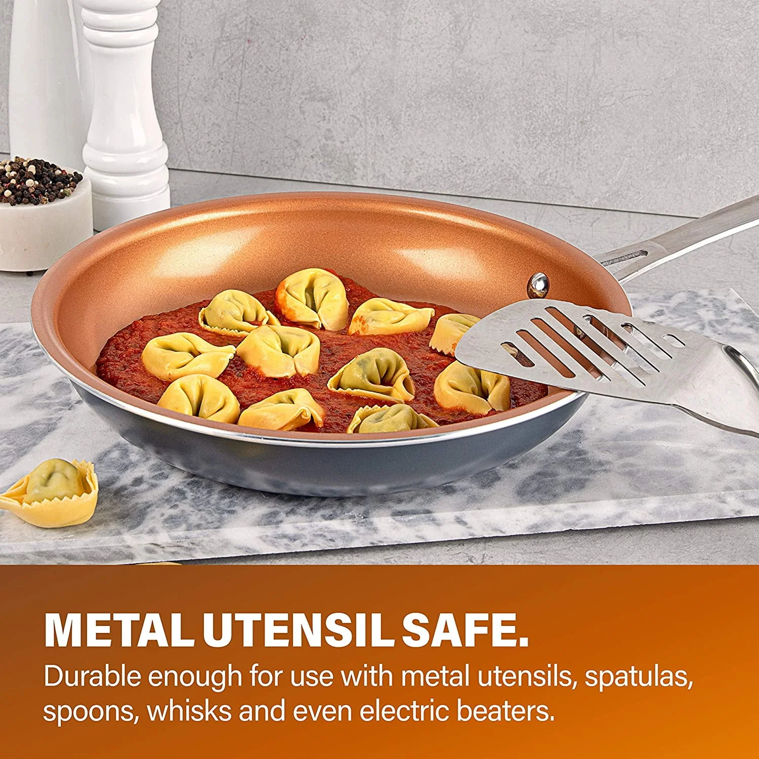 Gotham Steel Pots and Pans Set, 12 Pieces Kitchen Set with Non-Stick Ti-Cerama Copper Coating – Includes Skillets, Fry Pans and Stock Pots, Ocean Blue