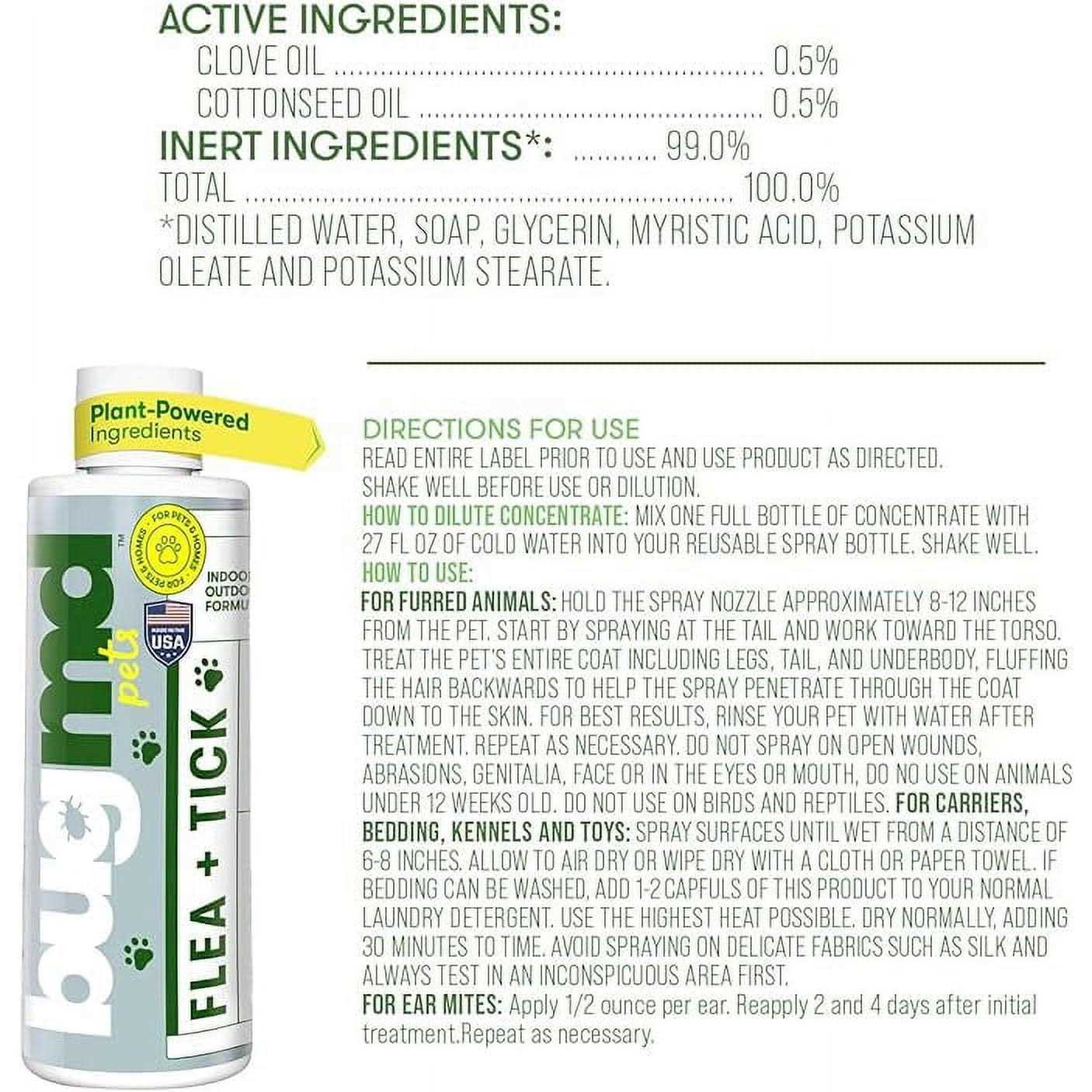 Bugmd Flea and Tick Concentrate Essential Oil-Powered Formula, Controls Fleas, Ticks, Mites in Dogs, Cats, and Other Furred - Pet Supplies online store