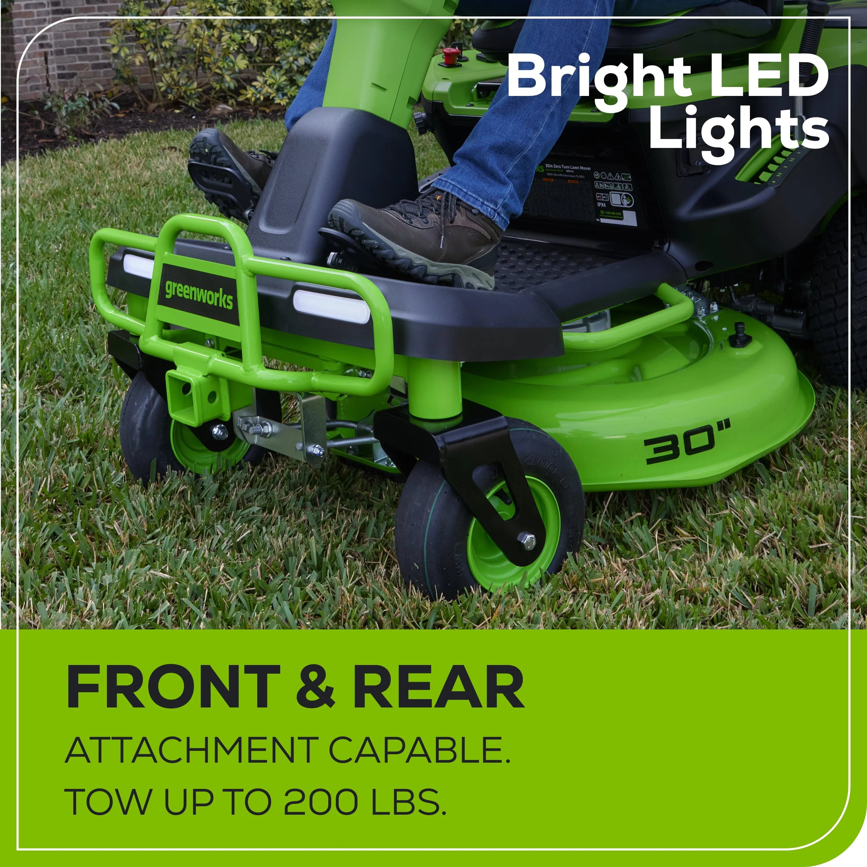 Greenworks 60V 30” CrossoverZ Zero Turn Riding Lawn Mower with (3) 8.0 Ah, (1) 4.0 Ah Batteries & 600-Watt Charger 7422702