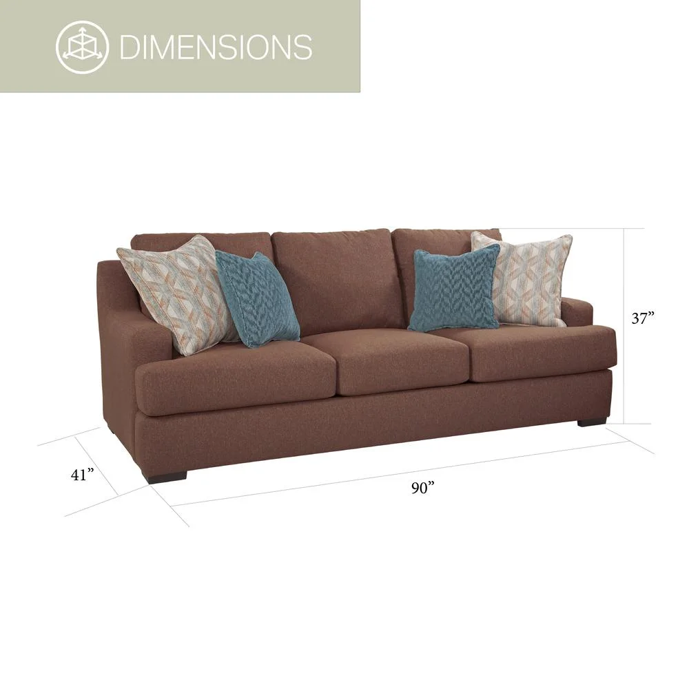 American Furniture Classics Model 8-010-A65V2 Earthtone Cinnamon Sloped Track Arm Sofa