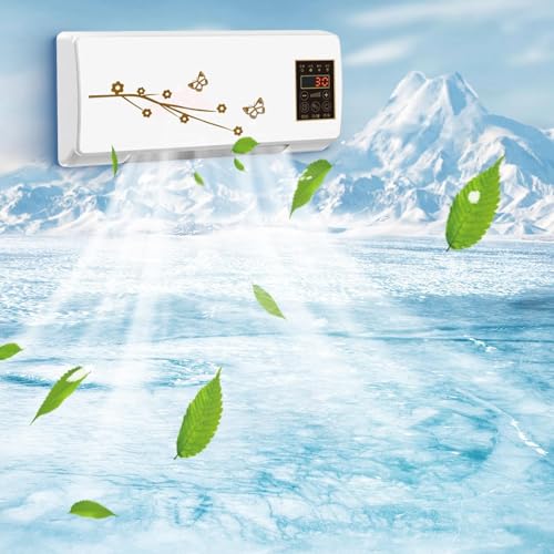 Wall Mounted Mini Mini Air Conditioner,2 in 1 Wall Mounted Air Fan Cooler and Heater Combo with Remote Control,2000W Portable Wall Mounted Ac and Heater Combo for Bathroom, Bedroom, School, Office