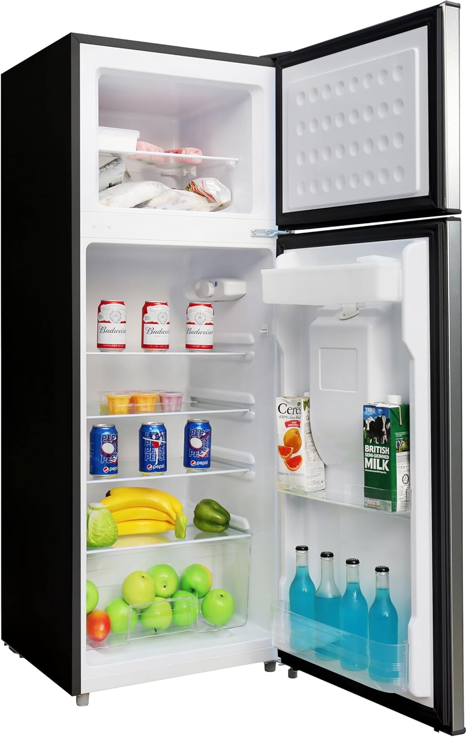 Frigidaire EFR7606-COM Platinum Combo, 7.5 cu. ft. Capacity Apartment Size Fridge with Freezer, Built-in Water Dispenser, Quicksilver