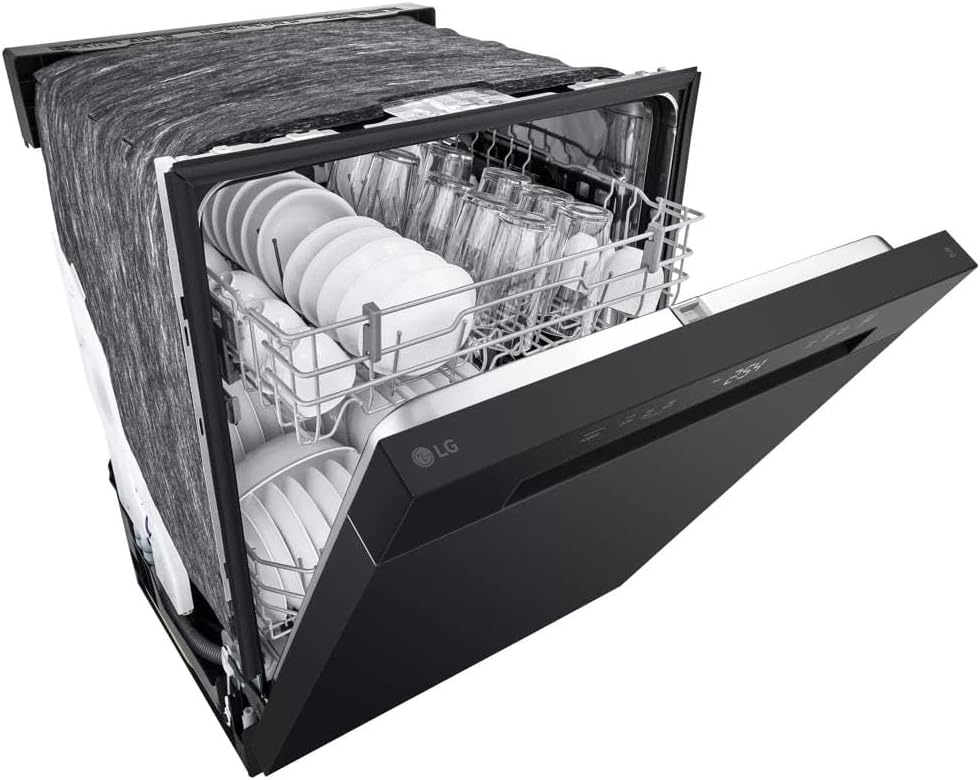 LG 24-Inch Front Control Dishwasher with SenseClean in Black - LDFC2423B