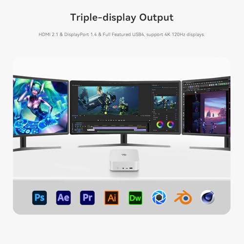 Beelink Mini PC EQR5 5825U AMD Ryzen 7 Processor(8C/16T, up to 4.5GHz), Micro Computer 16GB DDR4 500GB SSD Built-in PSU, Mini Computers Dual HDMI/4K 60Hz/WiFi6/BT5.2 Home/Office/HTPC