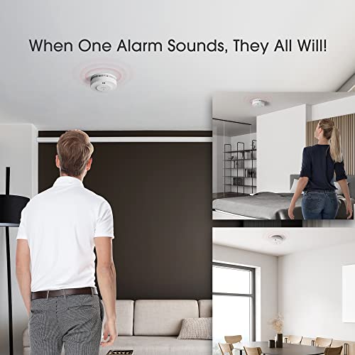 X-Sense Wireless Interconnected Smoke Detector Fire Alarm with Over 820 ft Transmission Range, SD19-W
