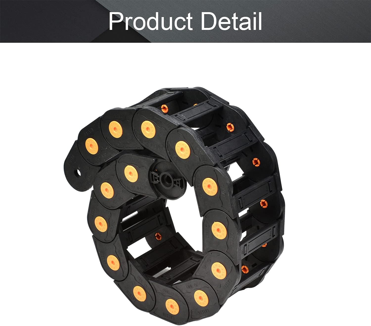 Fielect Drag Chain Cable Carrier Open Type with End Connectors R100 35X100mm 1 Meter Plastic for Electrical CNC Router Machines Black 1Pcs