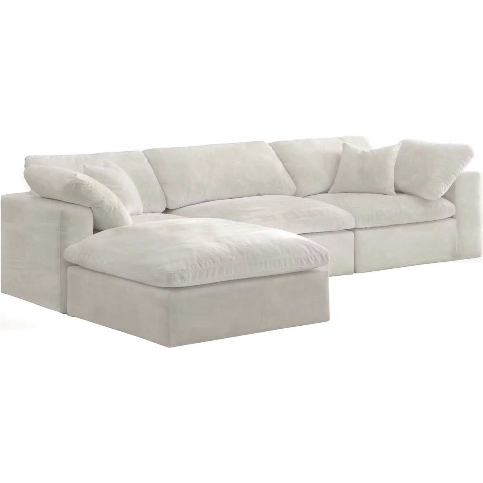 Meridian Furniture Cozy Cream Velvet Modular Sectional