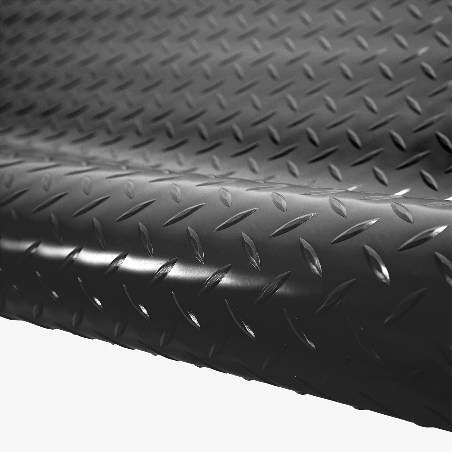 Flooring Inc's 1.6mm Nitro Garage Floor Mat, Truck & Car Garage Mat, Flexible Vinyl Garage Flooring for Stronger & Safer Garage, Workshop or Trailer, Diamond Pattern, 7.5' x 20', Midnight Black