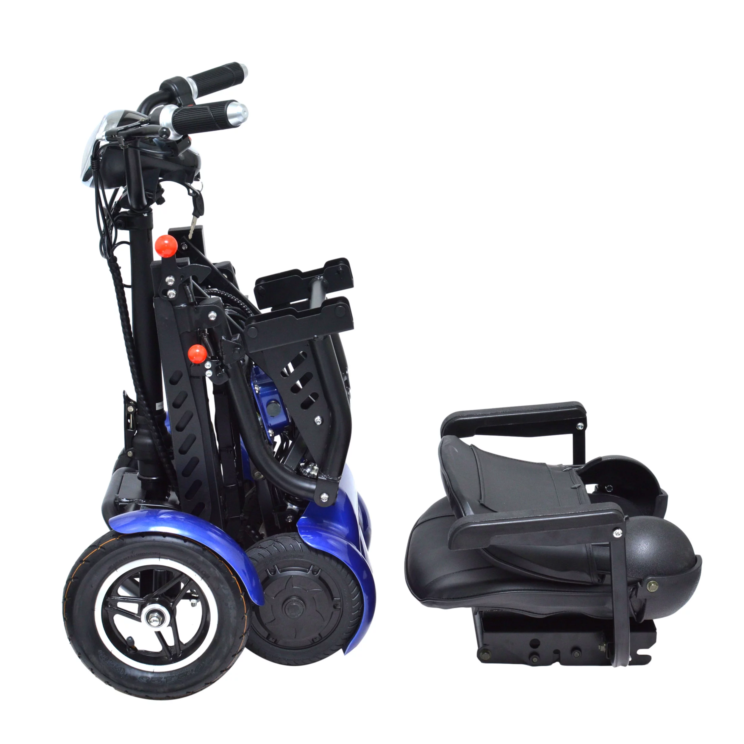 Bangeran Electric Mobility Scooter, 4 Wheel Foldable Portable, Up to 12 Miles - Blue