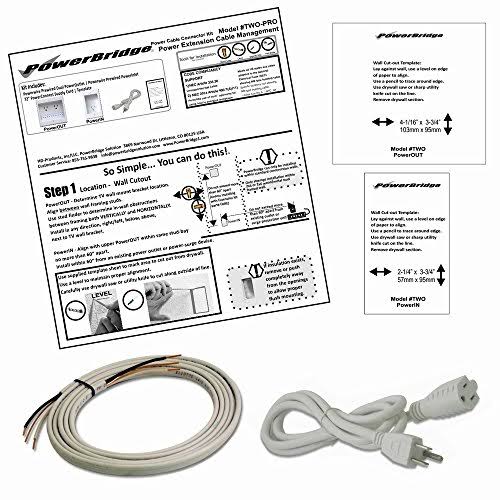 Powerbridge Solutions TWO-PRO-12 Dual In-Wall Cable Management for Wall-Mounted TVs, 12& Romex Cable