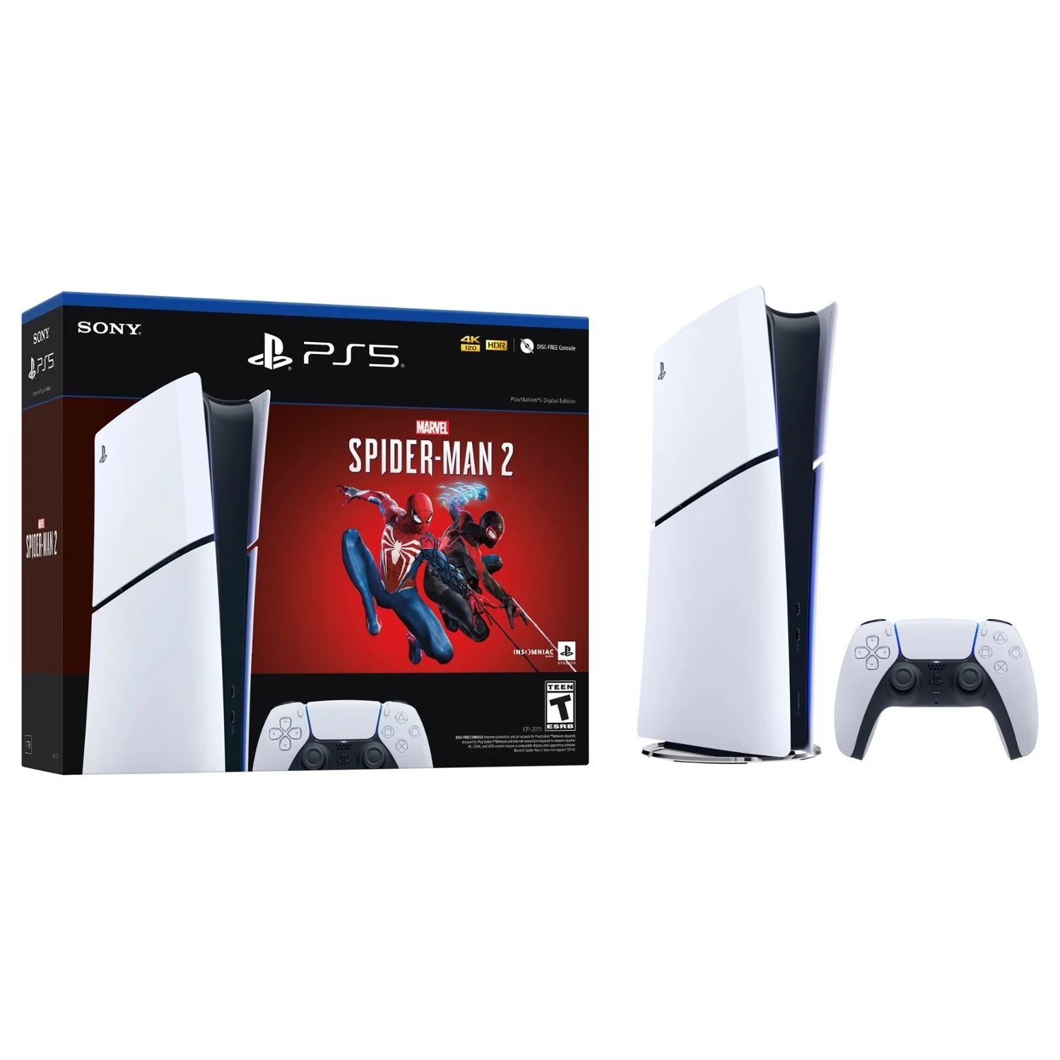 Sony PlayStation 5 Digital Slim Marvel’s Spider-Man 2 Bundle with White Pulse Headset Bundle - Curated Treasures Market