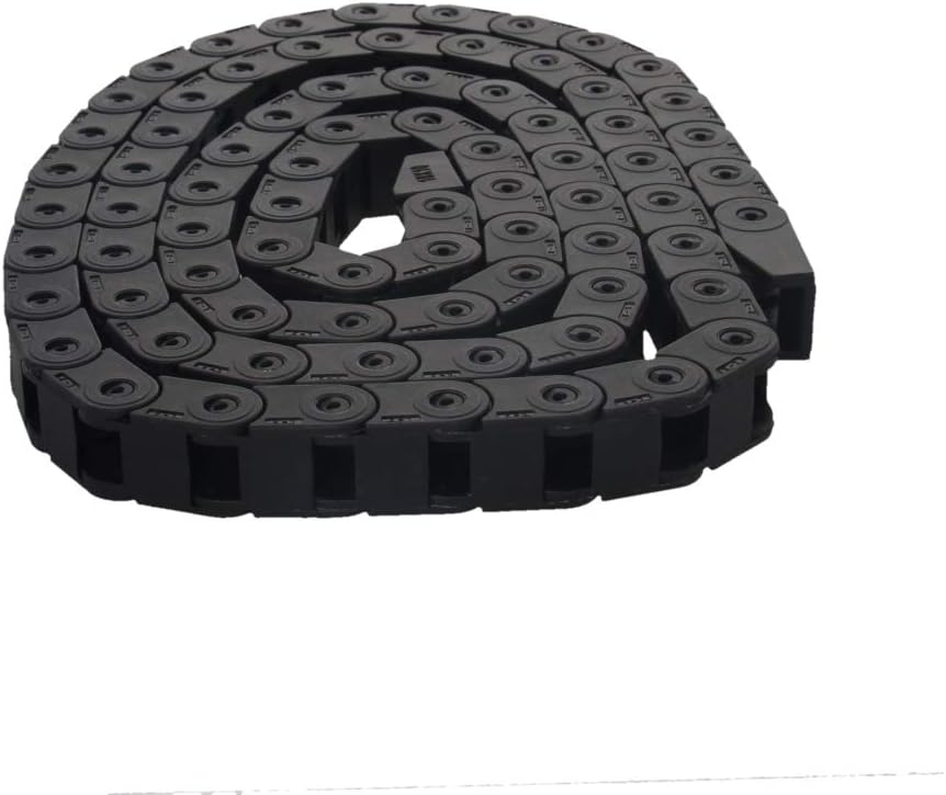 Fielect Drag Chain Cable Carrier Open Type with End Connectors R100 35X100mm 1 Meter Plastic for Electrical CNC Router Machines Black 1Pcs