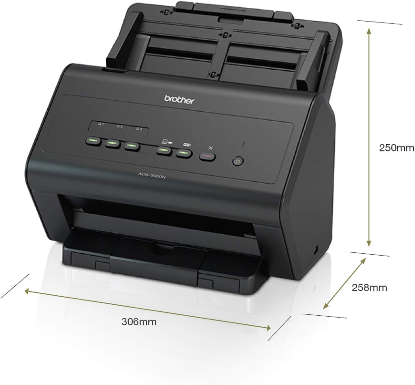 Brother ADS3000N High-Speed Network Document Scanner for Mid to Large Size Workgroups,Black