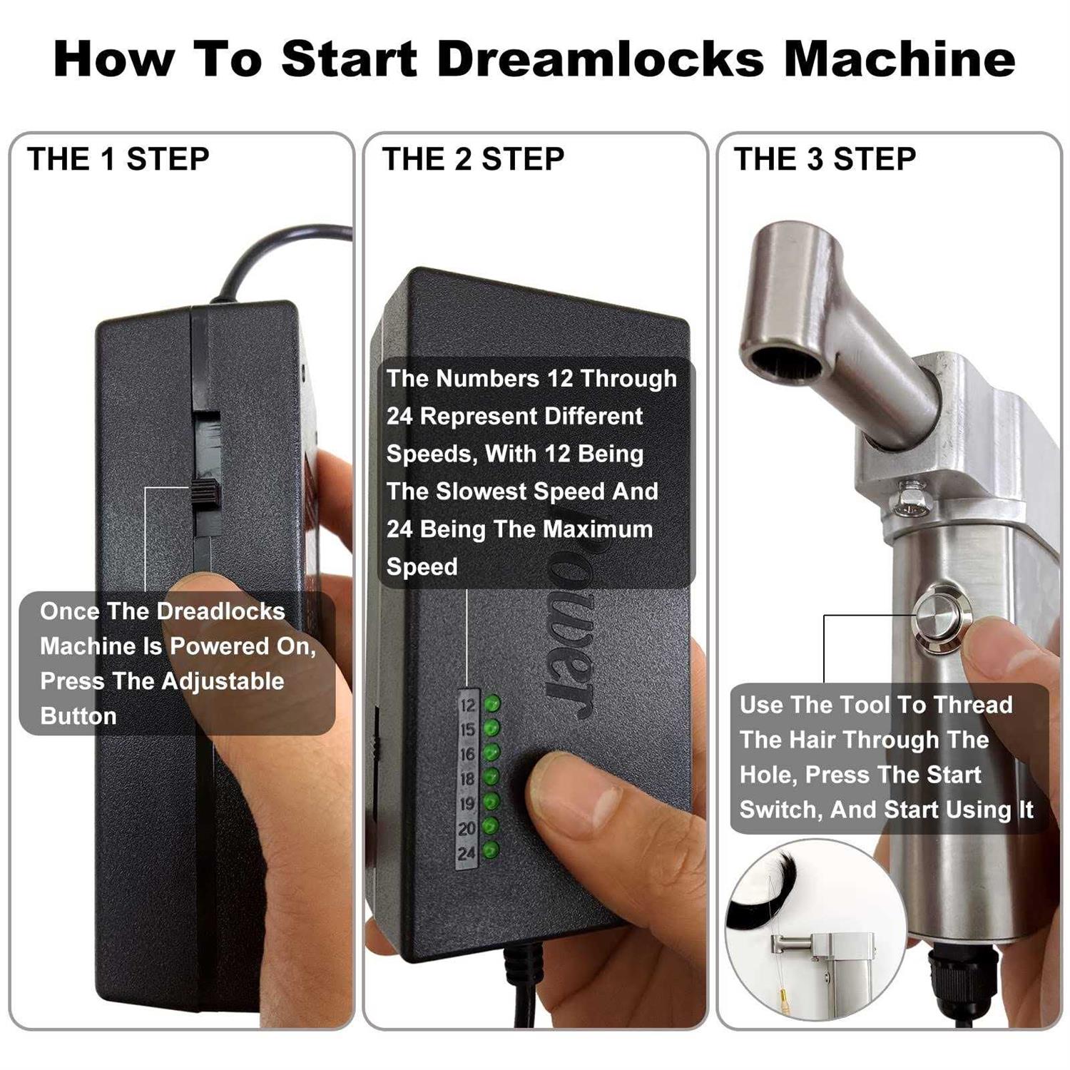 Dreadlocks Machine,dreadlock Machine Kit for Locs Electric Instant Portable Dreadlocks Machine loc Machine dreadlock maker Can Be Directly Work on - Shop Hardware Tools Online Store