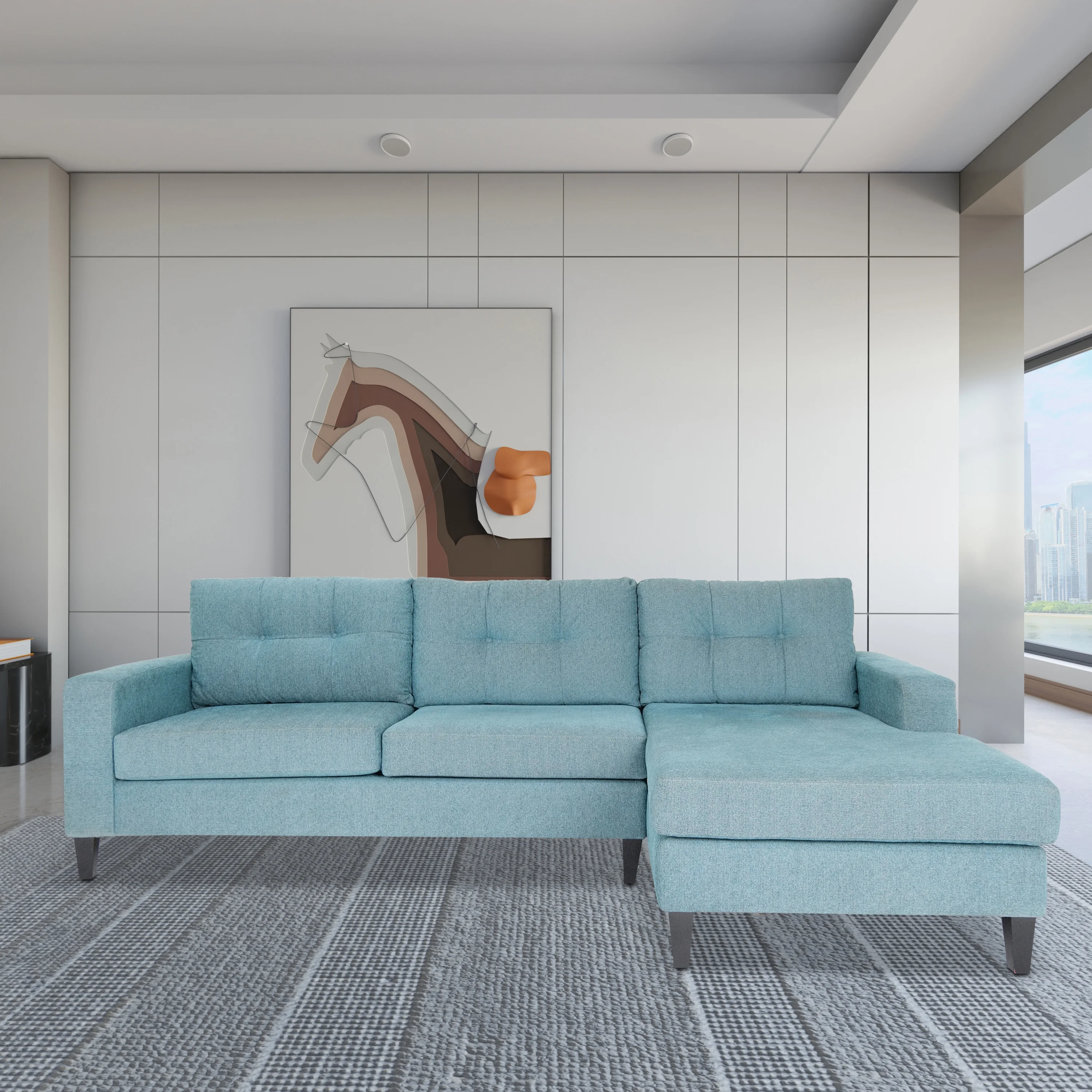 Mid-Century L-Shaped Sectional Sofa - Timeless Style & Comfort