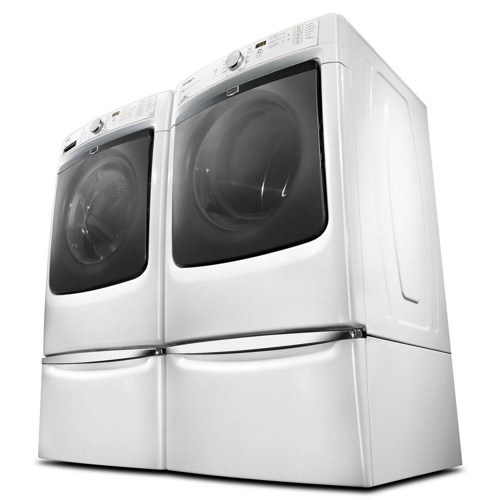 15.5x22 Laundry Pedestal with Chrome Handle and Storage Drawer XHPC155XW - White x