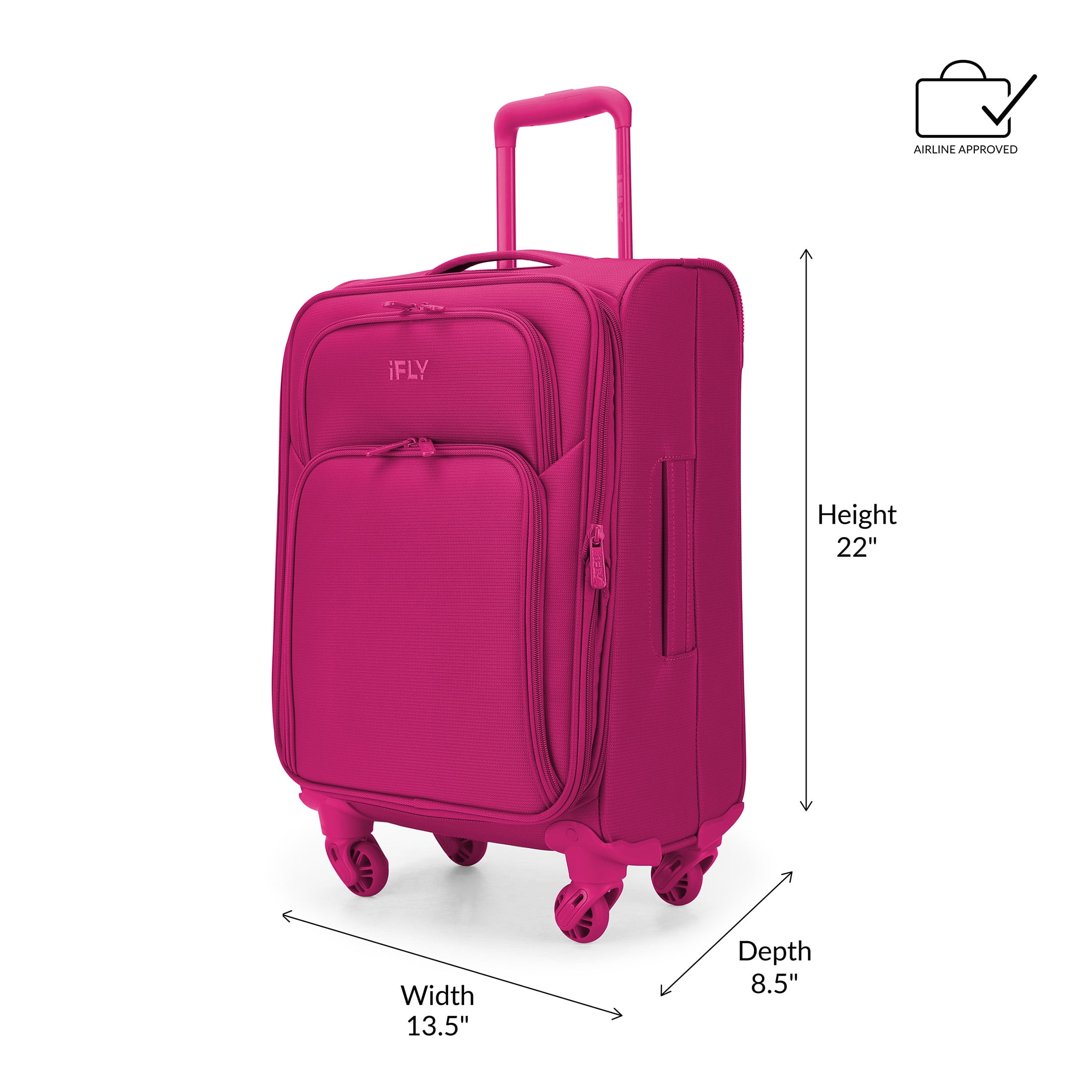 iFLY Softside Passion 20" Carry-on Luggage, Fuchsia