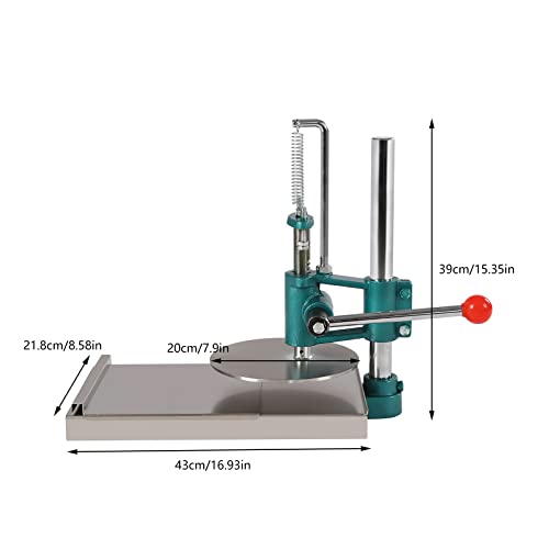 Manual Dough Press Machine Stainless Steel Dough Pizza Presser Large Press Plate Dough Flattening Machine for Pies Pizza Pastry Bread Maker, Home Commercial Use, Thickness Adjustable