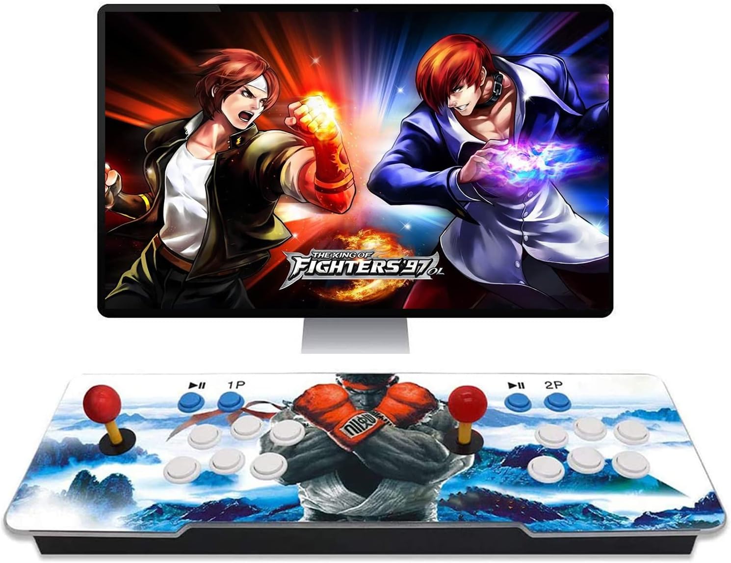 FRCITI 3D Arcade Game Console - 3399 Games Installed, Search Games, Support 3D Games, 1280x720P, Favorite List, 4 Players Online Game, 2 Players Game Controls, Arcade Toys (Sky Blue)