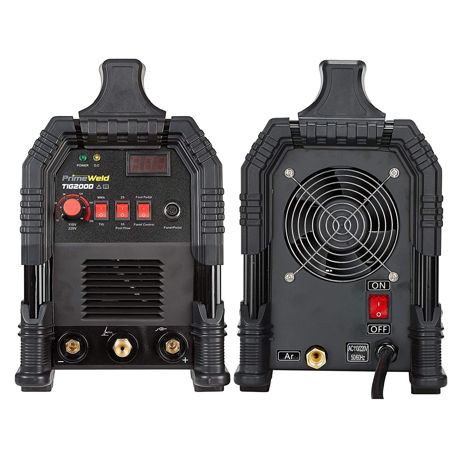 PRIMEWELD TIG/Stick TIG200-DC Welder 200Amp with Pedal Inverter Power Welding for Stainless Steel, Carbon, Copper and Other Metal 3 Year Warranty