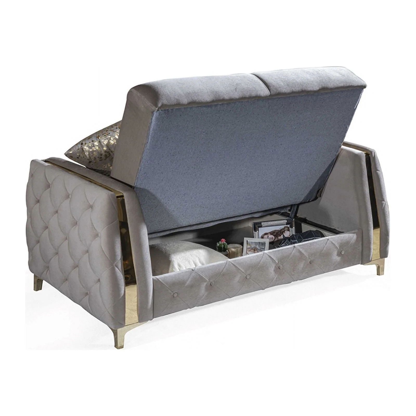 Pemberly Row Modern 3PC Living Room Set Made with Wood in Taupe