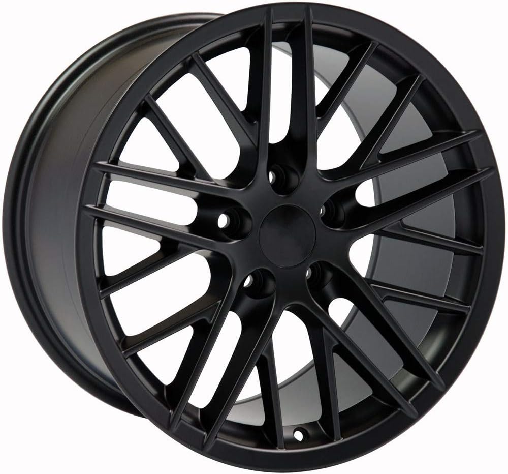 Partsynergy Replacement For 17" Rim fits 1997-2004 Chevrolet Corvette C6 ZR1 Style Satin Black 17x9.5 Wheel