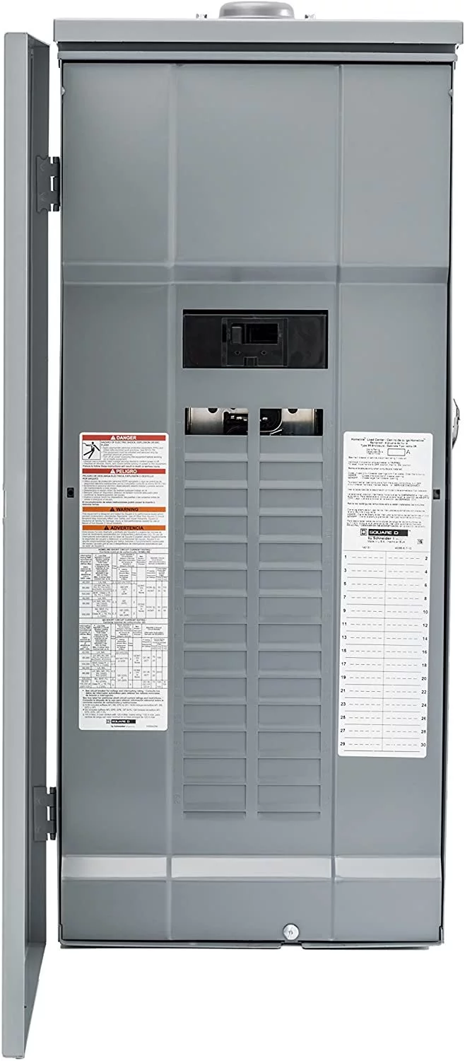 Square D by Schneider Electric HOM3060M200PRB Homeline 200 Amp 30-Space 60-Circuit Outdoor Main Breaker Load Center Plug-on Neutral Ready,